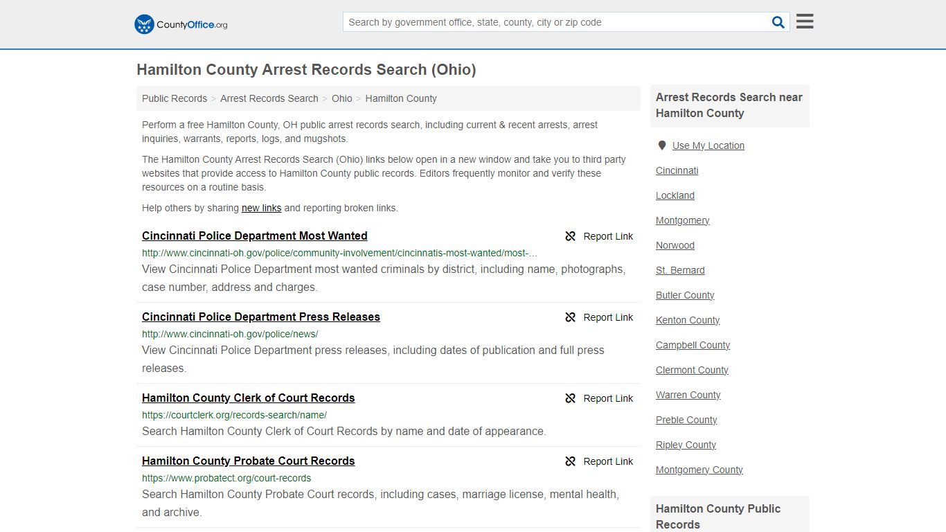 Arrest Records Search - Hamilton County, OH (Arrests & Mugshots)